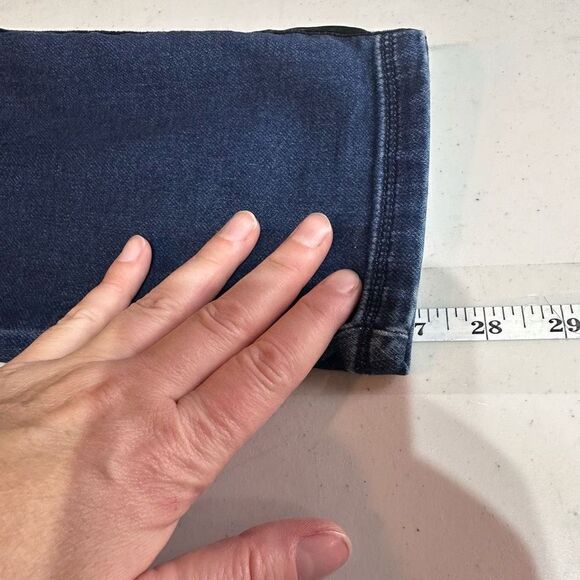 Soma Women's Mid-Rise Velvet Tuxedo Stripes Ankle Crop Jeans Blue Denim Size XL - Picture 9 of 10